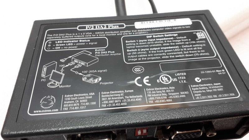 EXTRON P/2 DA2 PLUS VGA DISTRIBUTION AMPLIFIER &