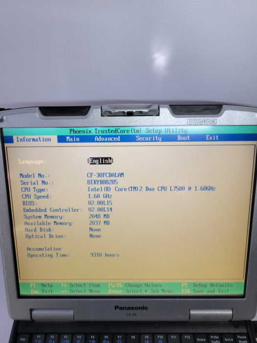 Panasonic Toughbook CF-30 - Core2Duo 1.75GHz | 2GB RAM | NO HDD