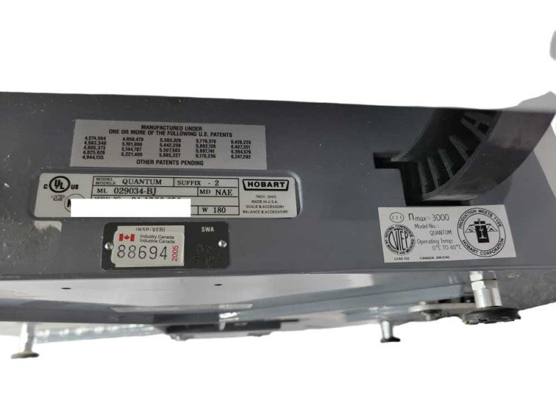 HOBART-QUANTUM PROGRAMMABLE COMMERCIAL WEIGHT SCALE w/LABEL PRINTER, READ _