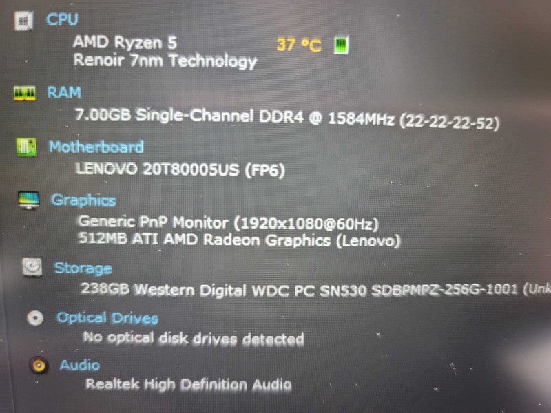 Lenovo ThinkPad E15 Ryzen 5, 8 GB DDR4, 512GB ATI AMD Radeon, 256GB M.2  Q