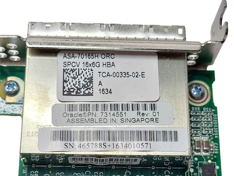 Oracle ASA-70165H 4 Port Mini SAS Card SPCV 16X6G HBA Q_