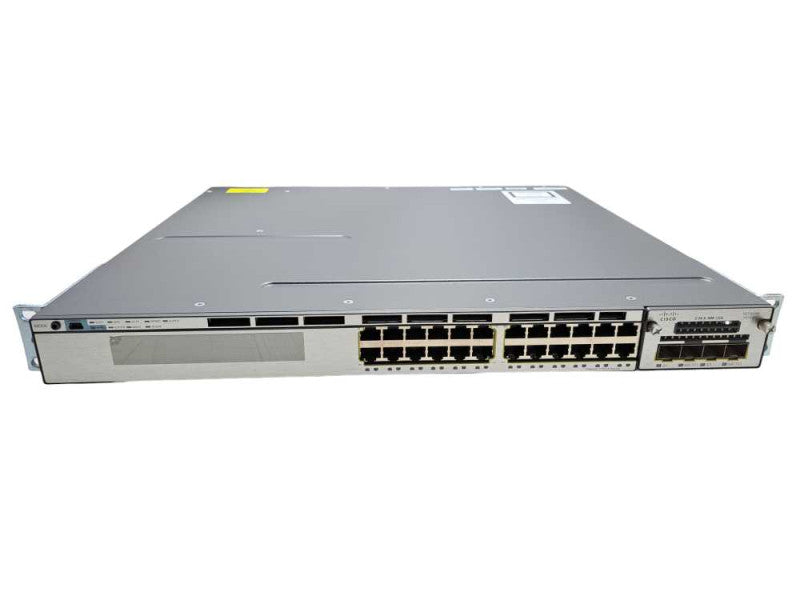 Cisco WS-C3750X-24T-L 24 Port Gigabit Switch 1x PSU + C3KX NM-10G Q)