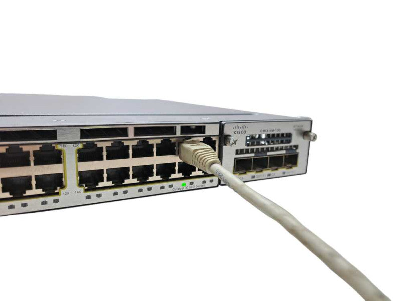 Cisco WS-C3750X-24T-L 24 Port Gigabit Switch 1x PSU + C3KX NM-10G Q)
