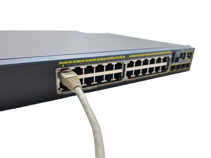 Cisco WS-C2960S-24PS-L 24 Port Gigabit 370W PoE+ Network Switch + Stack Q)