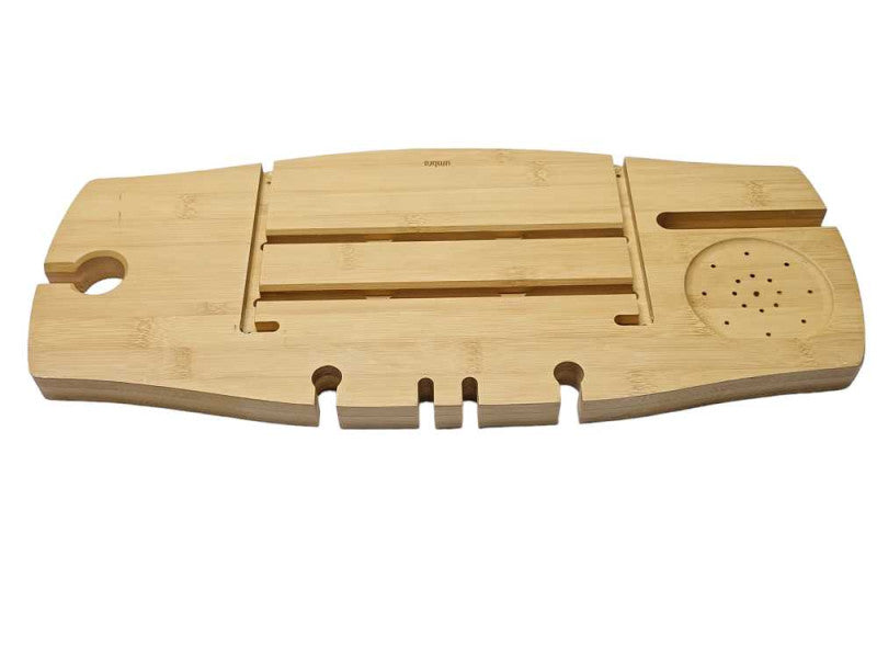 umbra 020390-390 Bamboo Extendable Bathtub Tray Caddy, READ _