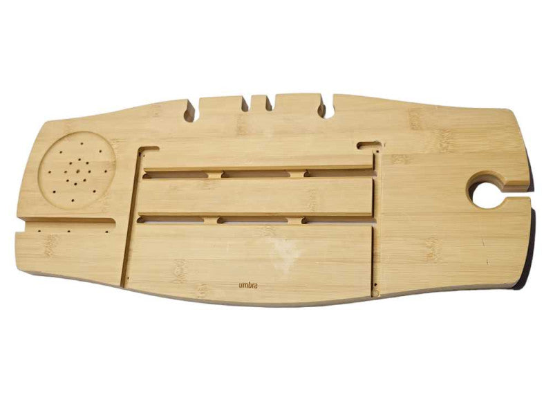umbra 020390-390 Bamboo Extendable Bathtub Tray Caddy, READ _