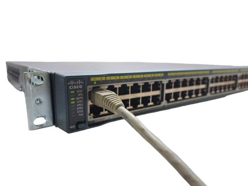 Cisco WS-C2960S-48LPS-L 48-Port Gigabit PoE+ Managed Switch + Stack Q)
