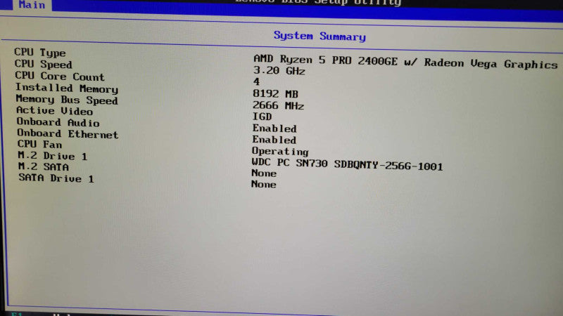 LENOVO ThinkCentre M715q - AMD Ryzen 5 PRO 2400GE | 8GB | NO HDD + PWR ADPTR