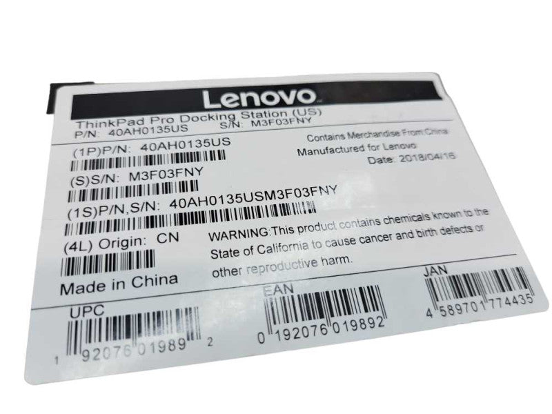Lenovo Thinkpad Pro Docking Station 40AH0135US &