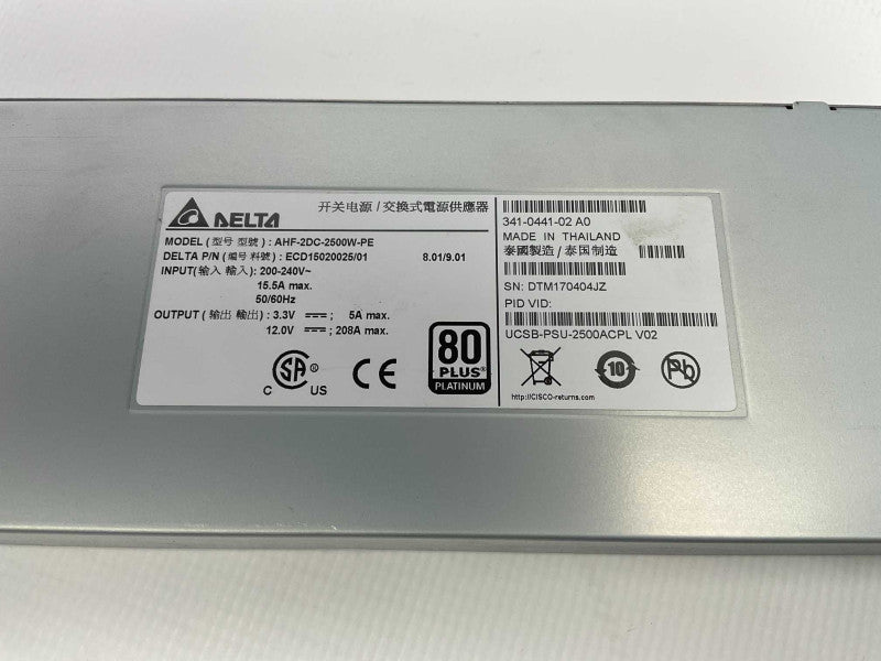 DELTA AWF-2DC-2500W-PE 2500W (12V 208A) Server power supply 80 Plus Platinum Q-
