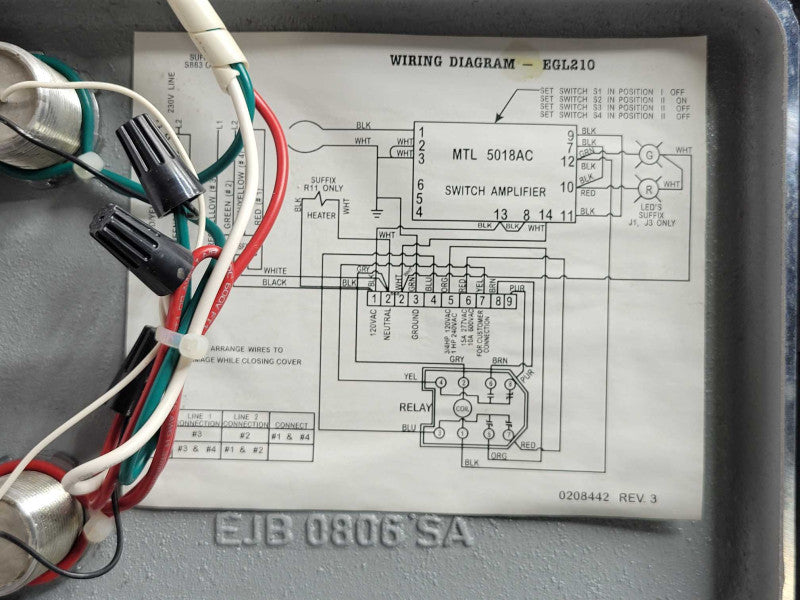 EGL Crouse Hinds EGL210-J1-J3 Hazardous Location Ground Indicator Q_