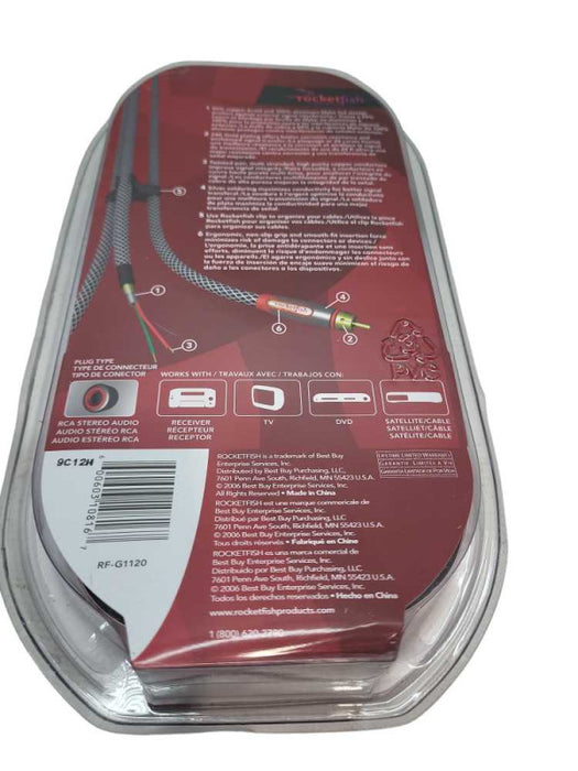 Rocketfish 4 ft stereo audio cable &