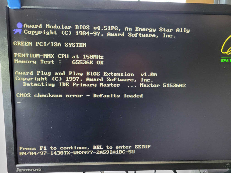 Vintage Pentium-MMX 150Mhz PC - 64MB RAM | NO HDD