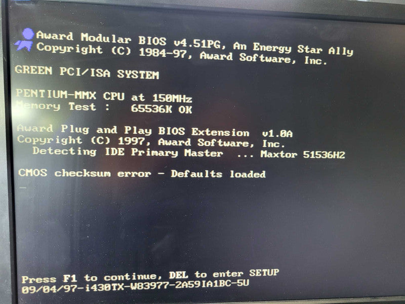 Vintage Pentium-MMX 150Mhz PC - 64MB RAM | NO HDD