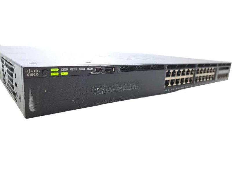 Cisco WS-C3650-24PS-L 24-Port Gigabit PoE+ Network Switch 2x PSU )