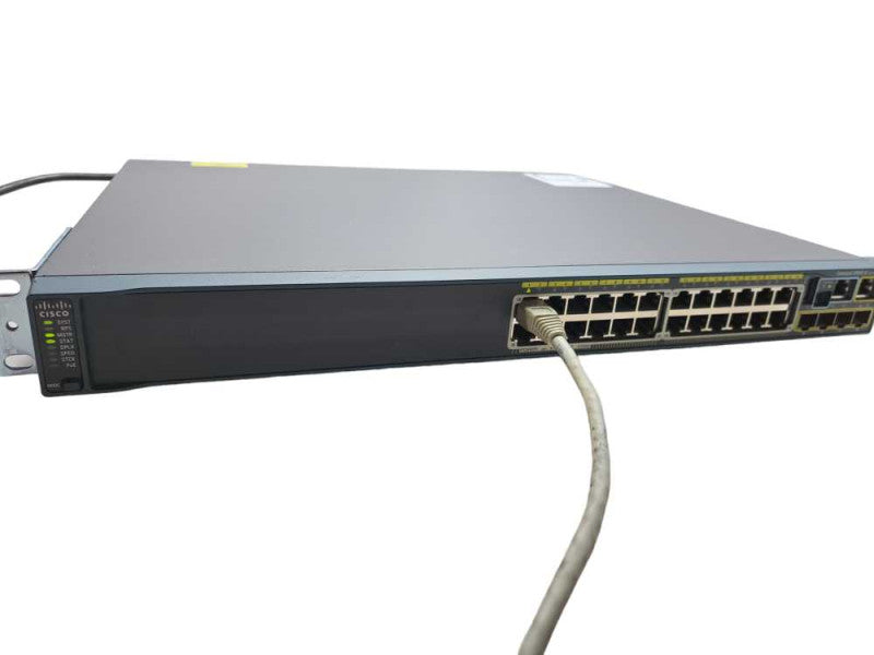 Cisco WS-C2960S-24PS-L 24 Port Gigabit 370W PoE+ Switch w/ Stack )