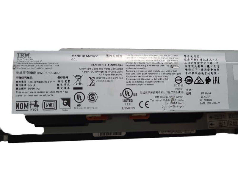 IBM Storwize V7000 2076-24F Gen2 Expansion Enclosure 2x 01AC579 Controller Q$
