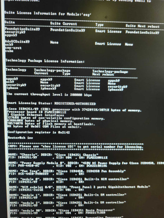 Cisco ISR4351/K9 Gigabit Integrated Services Router ISR 4351  Q_