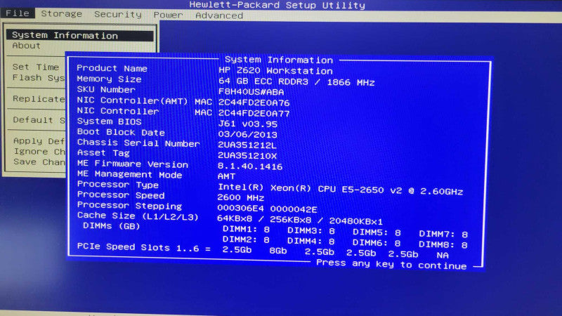 HP Z620 - Xeon E5-2650 v2 | 64GB RAM | 3x3TB HDD | GTX 780 3GB