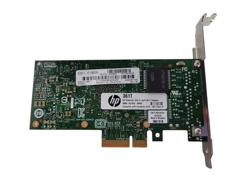 HP Intel 1GB Dual Port PCI-e 361T RJ-45 Network Adapter High-Profile Bracket  !