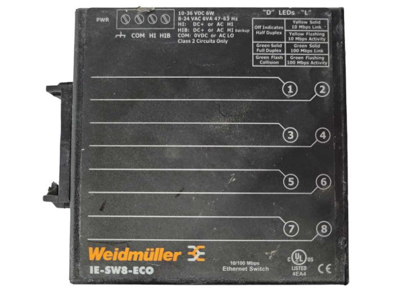 Weidmuller IE-SW8-ECO ETHERNET 8-Port SWITCH READ _
