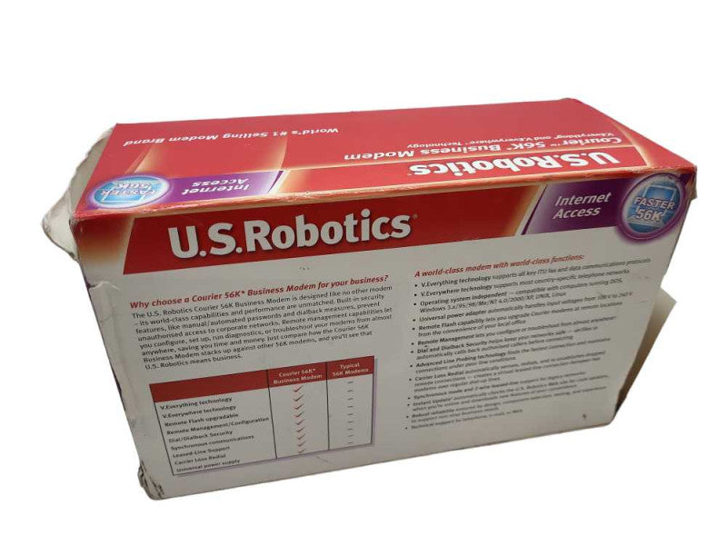 US Robotics Courier 56K V.92 Kbps Black Business Modem USR3453B &