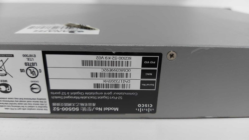 Cisco SG500-52 52x port Small business gigabit stackable managed switch  #