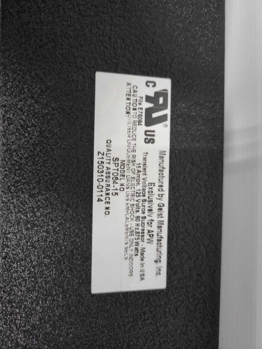 GEIST 125V/15A SPT064-15 Surge Protection PDU 6-Outlet, SEE  Q_