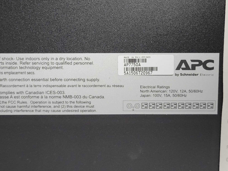 APC AP7750A Automatic Transfer Switch 10 Outlet 120V 12A 50/60Hz Q_