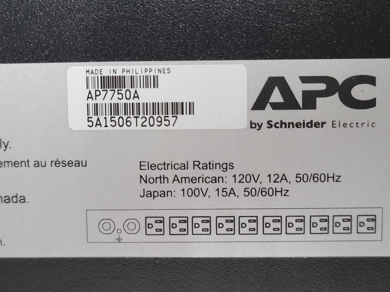 APC AP7750A Automatic Transfer Switch 10 Outlet 120V 12A 50/60Hz Q_