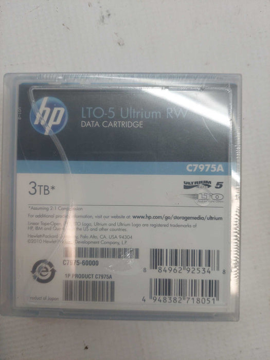 HP LTO-5 Ultrium RW Data Cartridge C7975A 3TB (NEW) Q