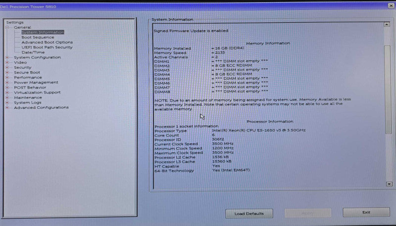 Dell Precision T5810 Xeon E5-1650 v3 @ 3.50GHz 16GB DDR4 No GPU/HDD\\'s  )