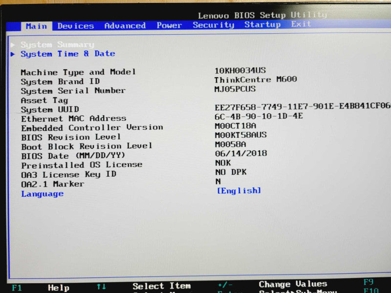 Lenovo ThinkCentre M600 Celeron N3010 @ 1.04GHz 4GB DDR4 No HDD Q(