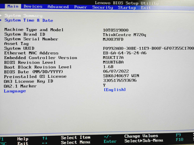 Lenovo Thinkcentre M720Q Pentium Gold G5400T @ 3.1GHz 8GB DDR4 No HDD (
