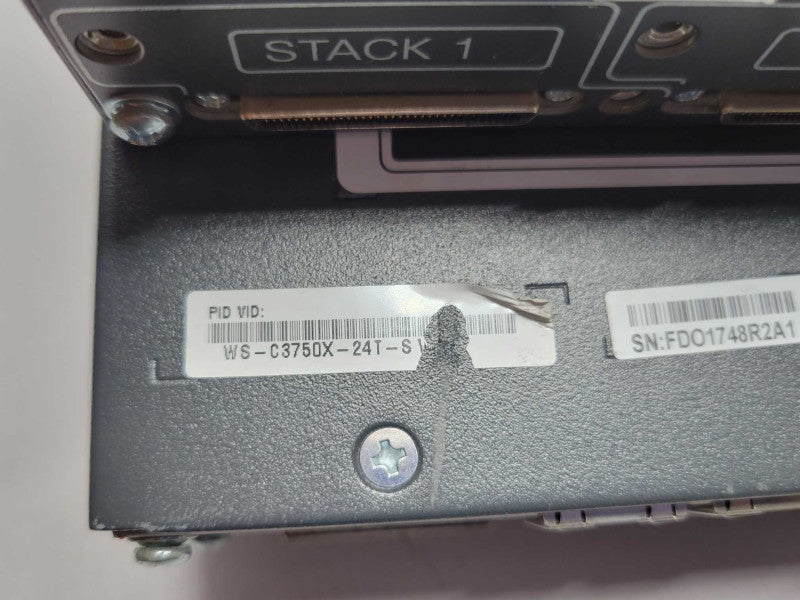 Cisco WS-C3750X-24T-S Switch 24-Port 1GE Stackable w/ Rack Mount ears 1x PSU Q_