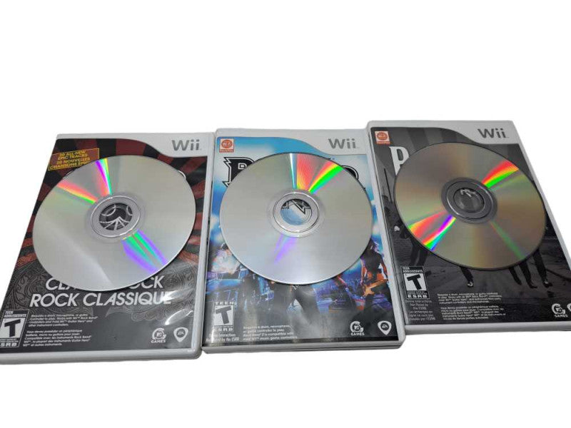 Rockband Game Bundle For Wii | RB2, RB The Beatles & RB Classic Rock Pack )