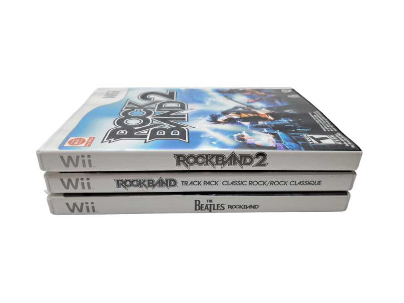 Rockband Game Bundle For Wii | RB2, RB The Beatles & RB Classic Rock Pack )