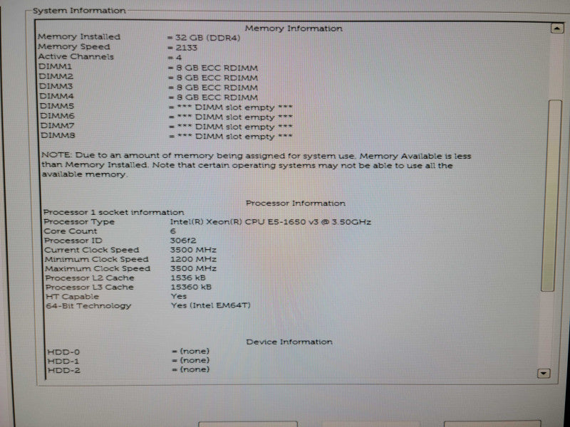 Dell Precision T5810 - Xeon E5-1650 v3 | 32GB RAM | 2x Display Adapter\t89JNXK Q