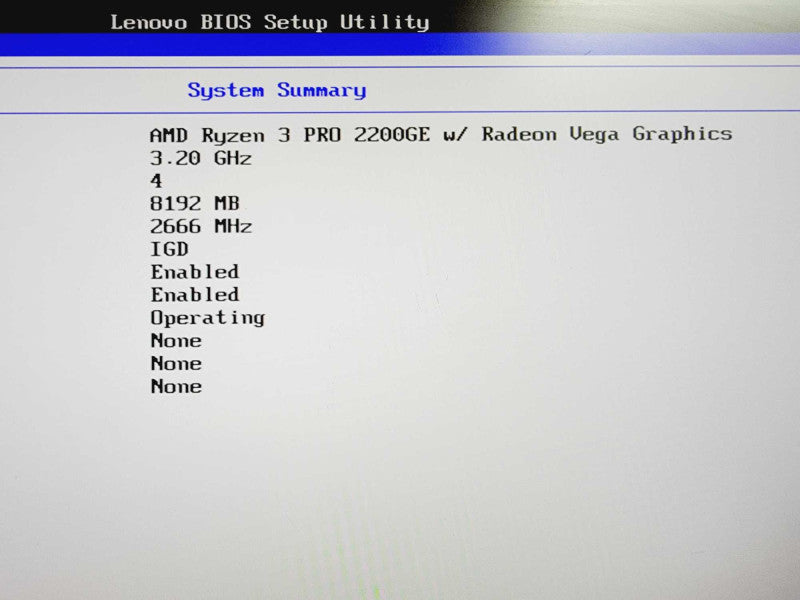Lenovo Thinkcentre M715q Ryzen 3 Pro 2200GE @ 3.2GHz 8GB DDR4 No HDD (