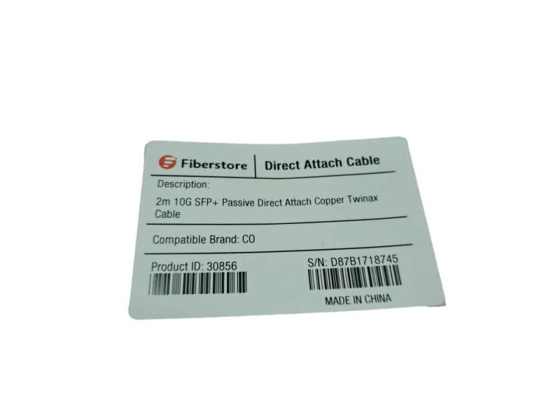 Fiberstore 2m 10G SFP+ Passive Direct Attach Copper Twinax Cable 30856 Q)