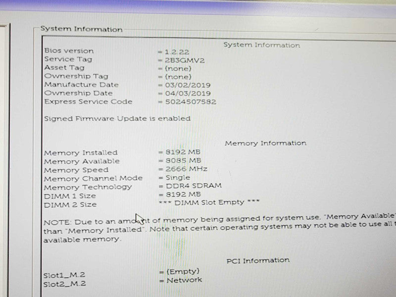 Dell Optiplex 3060 Core i3-8100T @ 3.1GHz 8GB DDR4 No HDD (