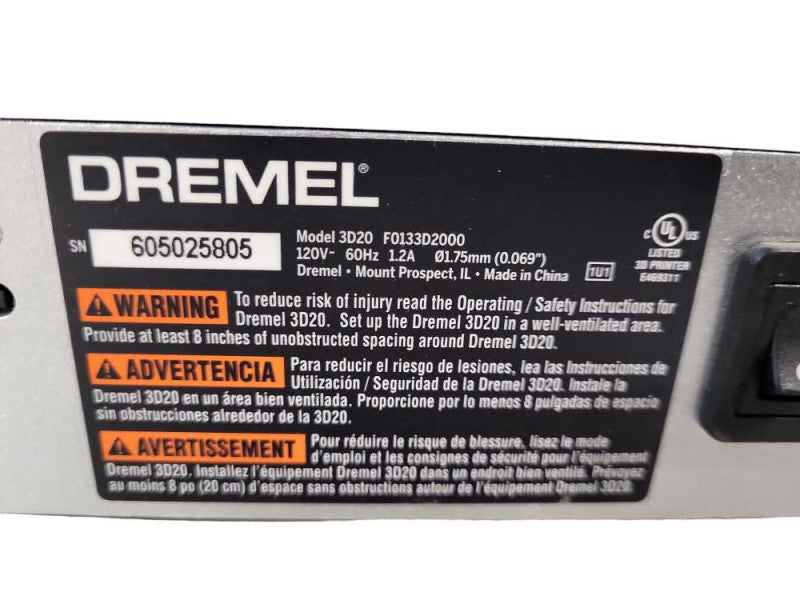 Dremel Digilab 3D Printer 3D20  Q&