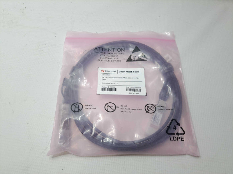 Fiberstore 3m 10G SFP+ Passive Direct Attach Copper Twinax Cable )