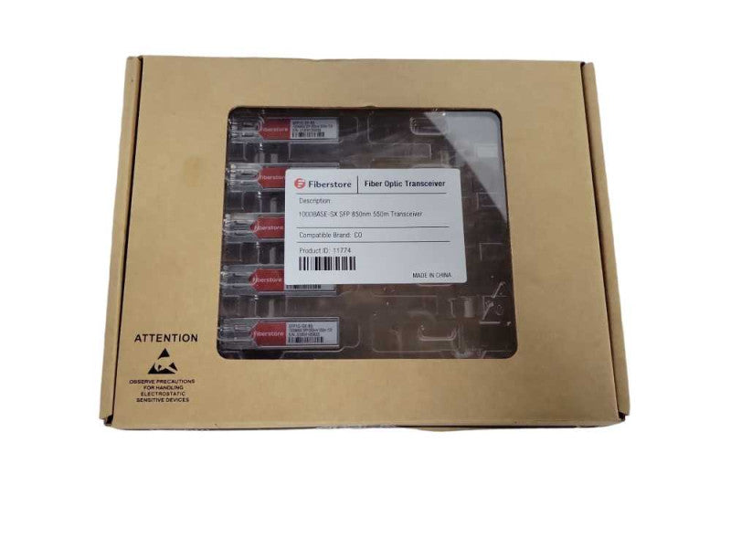 5 PACK FIBERSTORE SFP1G-SX-85 1000Base-SX SFP, 850nm, 550m, 1.25Gbps Q!