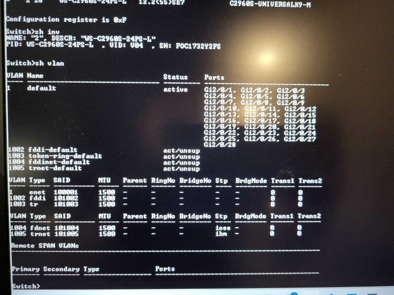 Cisco WS-C2960S-24PS-L PoE+ Gigabit Network Switch Q$