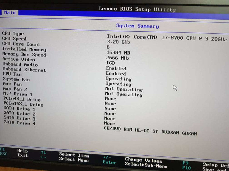 Lenovo ThinkStation P330 MT i7 - 8700 CPU @  3.20GHz 16GB DDR4 Ram