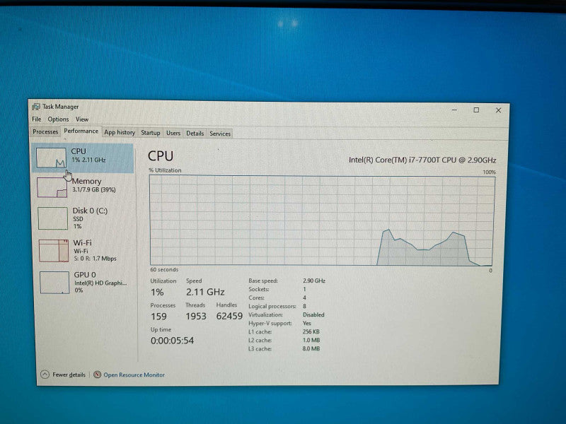 Lenovo m910q tiny i7-7700T 2.90GHz 8GB RAM 256GB SSD Wi-Fi  -