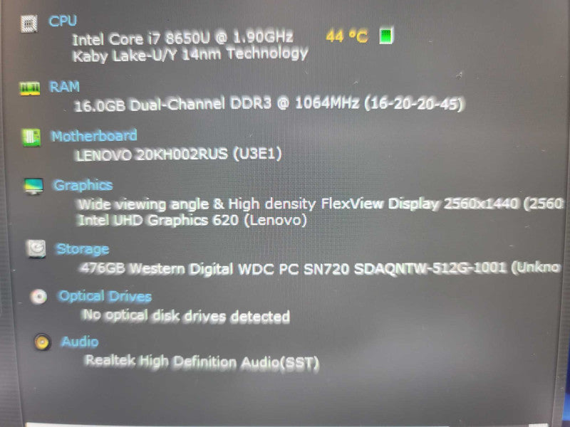 Lenovo X1 Carbon 6th Gen i7-8650U @ 1.90GHz, 16GB DDR4, 512GB m.2  Q