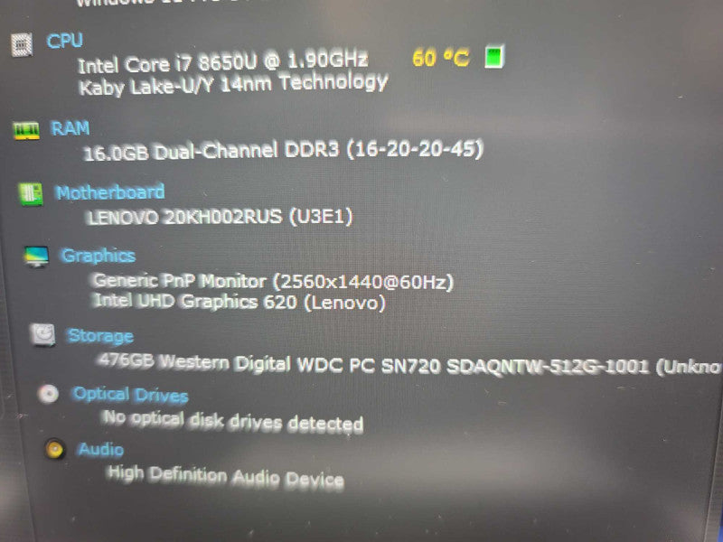 Lenovo X1 Carbon 6th Gen i7-8650U @ 1.90GHz, 16GB DDR4, 512GB m.2 **READ