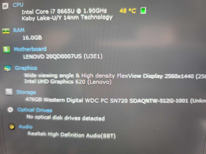 Lenovo X1 Carbon 6th Gen i7-8650U, 16GB DDR4, 512GB M.2  Q